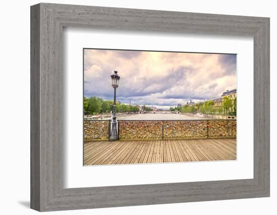 Love Padlocks on Pont Des Arts Bridge, Seine River in Paris, France.-stevanzz-Framed Photographic Print