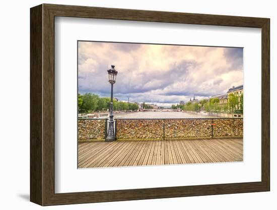 Love Padlocks on Pont Des Arts Bridge, Seine River in Paris, France.-stevanzz-Framed Photographic Print