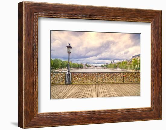 Love Padlocks on Pont Des Arts Bridge, Seine River in Paris, France.-stevanzz-Framed Photographic Print