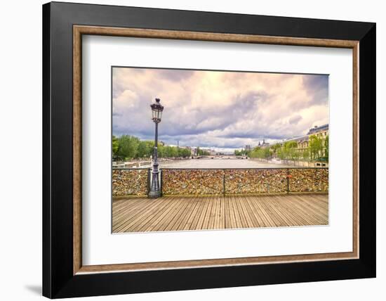 Love Padlocks on Pont Des Arts Bridge, Seine River in Paris, France.-stevanzz-Framed Photographic Print