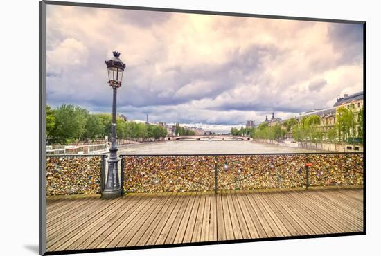Love Padlocks on Pont Des Arts Bridge, Seine River in Paris, France.-stevanzz-Mounted Photographic Print