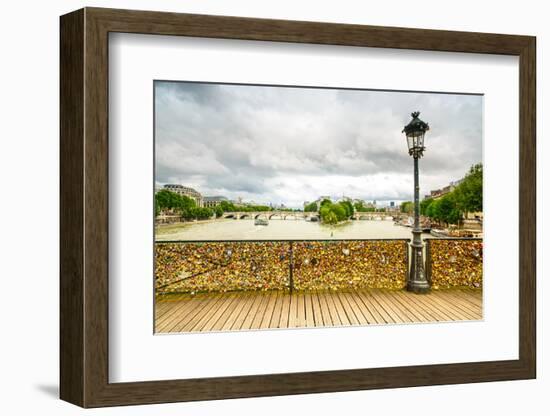 Love Padlocks on Pont Des Arts Bridge, Seine River in Paris, France.-stevanzz-Framed Photographic Print