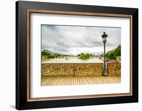 Love Padlocks on Pont Des Arts Bridge, Seine River in Paris, France.-stevanzz-Framed Photographic Print