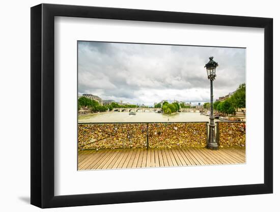 Love Padlocks on Pont Des Arts Bridge, Seine River in Paris, France.-stevanzz-Framed Photographic Print