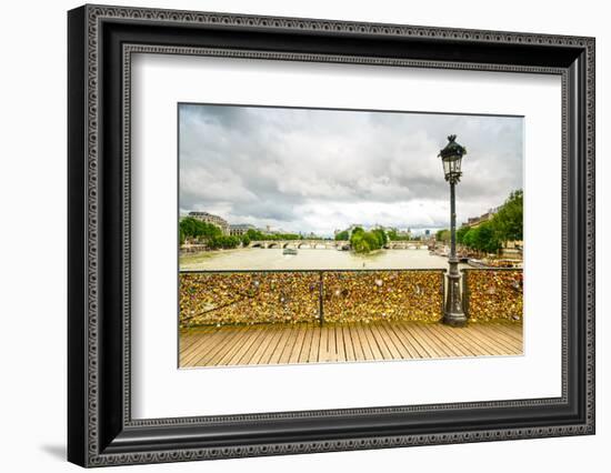 Love Padlocks on Pont Des Arts Bridge, Seine River in Paris, France.-stevanzz-Framed Photographic Print