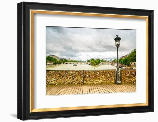 Love Padlocks on Pont Des Arts Bridge, Seine River in Paris, France.-stevanzz-Framed Photographic Print