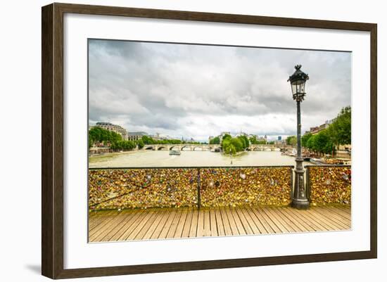 Love Padlocks on Pont Des Arts Bridge, Seine River in Paris, France.-stevanzz-Framed Photographic Print