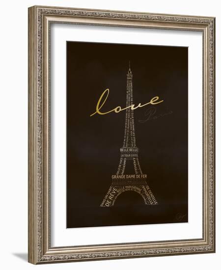 Love Paris - Black and Gold-Dominique Vari-Framed Premium Giclee Print