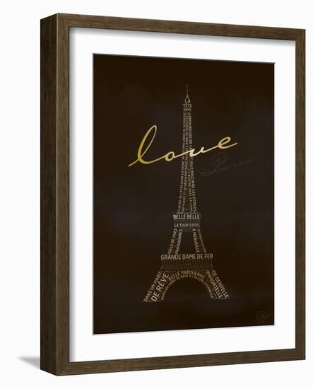 Love Paris - Black and Gold-Dominique Vari-Framed Premium Giclee Print