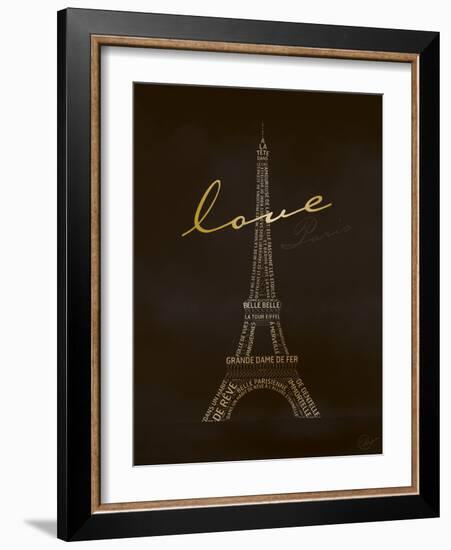 Love Paris - Black and Gold-Dominique Vari-Framed Premium Giclee Print