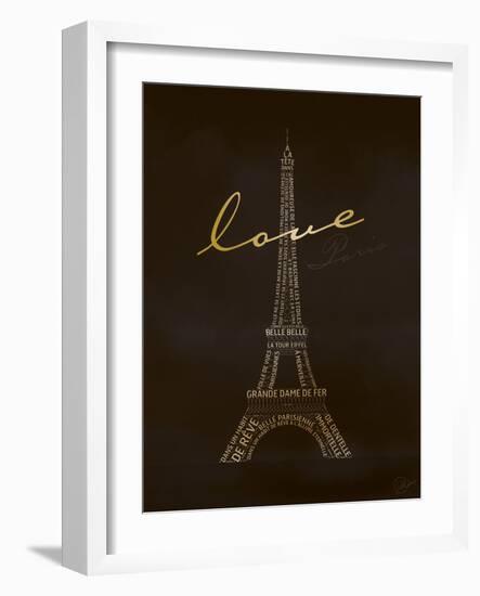 Love Paris - Black and Gold-Dominique Vari-Framed Premium Giclee Print