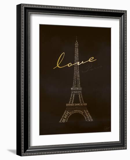 Love Paris - Black and Gold-Dominique Vari-Framed Premium Giclee Print