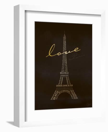 Love Paris - Black and Gold-Dominique Vari-Framed Art Print