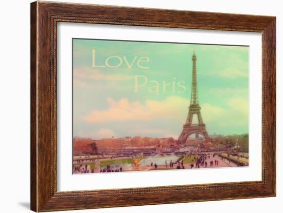 Love Paris Eiffel Tower-Cora Niele-Framed Giclee Print