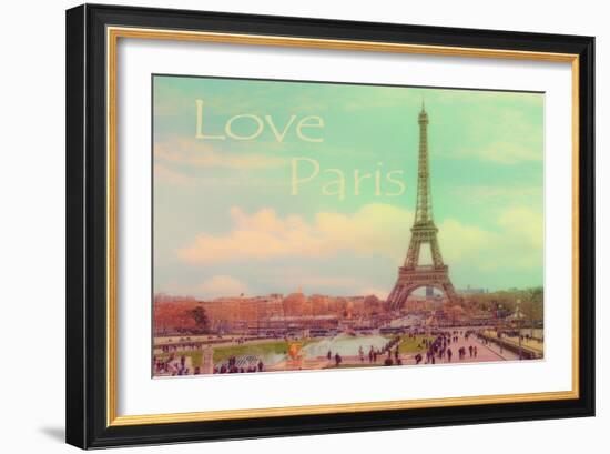 Love Paris Eiffel Tower-Cora Niele-Framed Giclee Print