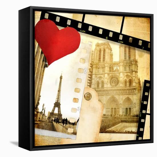 Love Paris - Vintage Photo-Album-Maugli-l-Framed Stretched Canvas