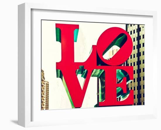 Love Park, Jfk Plaza, Museum of Art, Philadelphia, Pennsylvania, US, White Frame-Philippe Hugonnard-Framed Art Print
