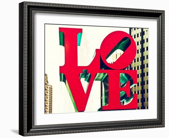 Love Park, Jfk Plaza, Museum of Art, Philadelphia, Pennsylvania, US, White Frame-Philippe Hugonnard-Framed Art Print