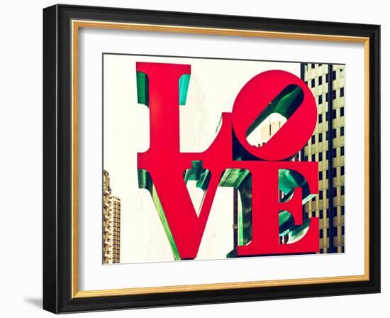 Love Park, Jfk Plaza, Museum of Art, Philadelphia, Pennsylvania, US, White Frame-Philippe Hugonnard-Framed Art Print