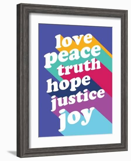 Love, Peace, Truth-null-Framed Art Print