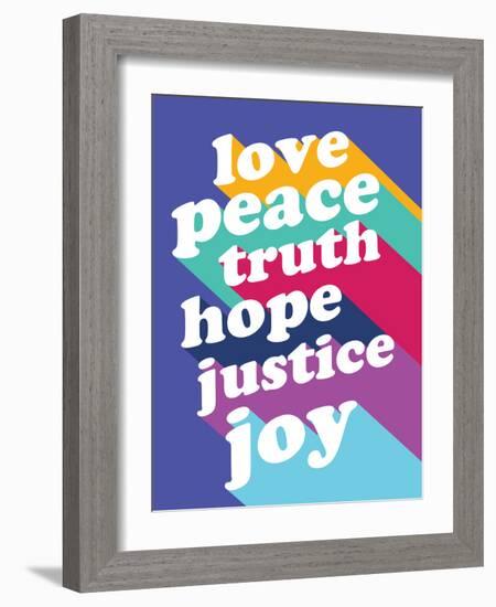 Love, Peace, Truth-null-Framed Art Print