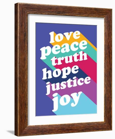 Love, Peace, Truth-null-Framed Art Print