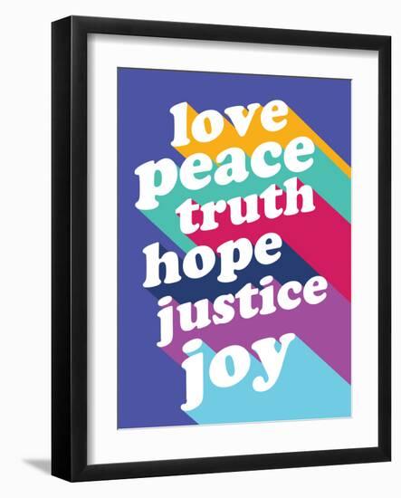 Love, Peace, Truth-null-Framed Art Print