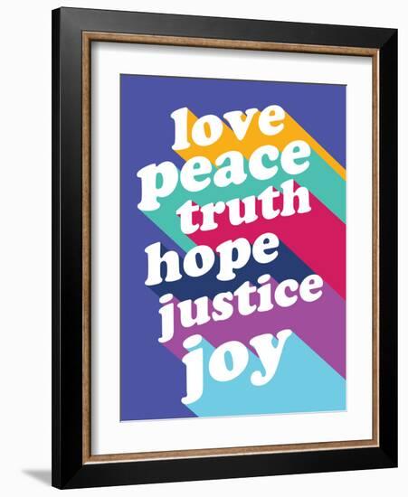 Love, Peace, Truth-null-Framed Art Print