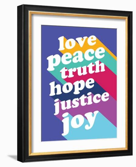 Love, Peace, Truth-null-Framed Art Print