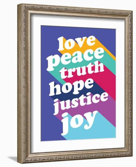 Love, Peace, Truth-null-Framed Premium Giclee Print