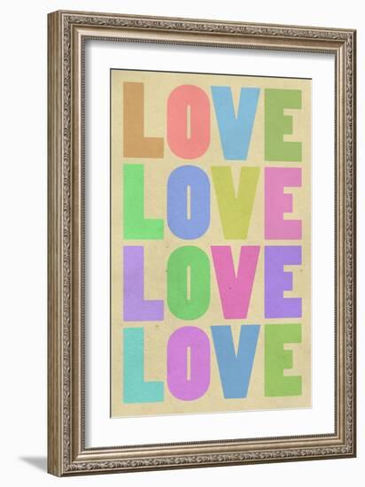 Love Pop-Art Pastel Art Print Poster-null-Framed Premium Giclee Print