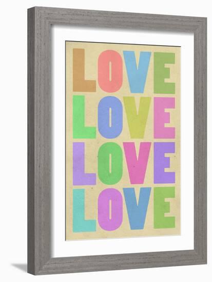 Love Pop-Art Pastel Art Print Poster-null-Framed Premium Giclee Print