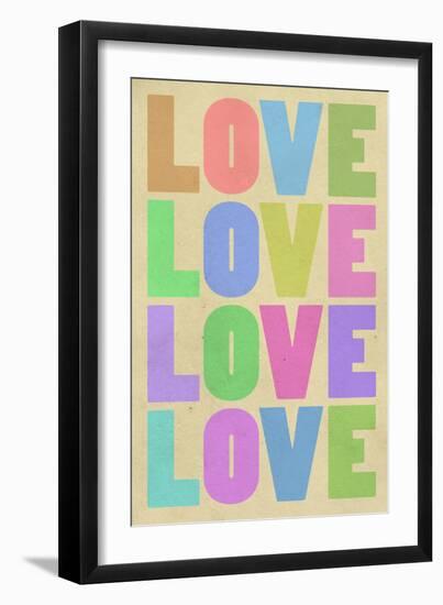 Love Pop-Art Pastel Art Print Poster-null-Framed Premium Giclee Print