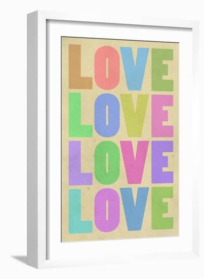 Love Pop-Art Pastel Art Print Poster-null-Framed Premium Giclee Print