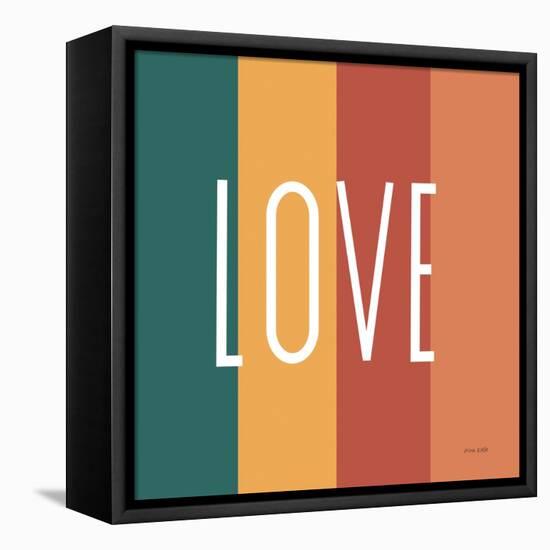 Love Rainbow Retro-Ann Kelle-Framed Stretched Canvas