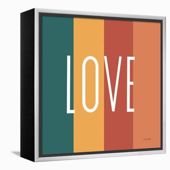 Love Rainbow Retro-Ann Kelle-Framed Stretched Canvas