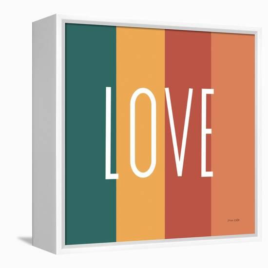 Love Rainbow Retro-Ann Kelle-Framed Stretched Canvas