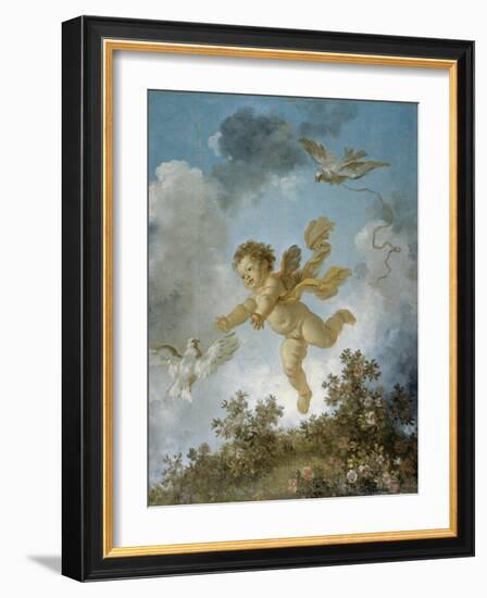 Love Reaching for a Dove-Jean-Honoré Fragonard-Framed Giclee Print