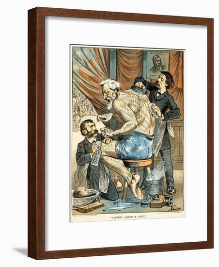 Love's Labor's Lost Published in Puck Magazine, 1884 (Colour Chromolithograph)-Bernard Gillam-Framed Giclee Print