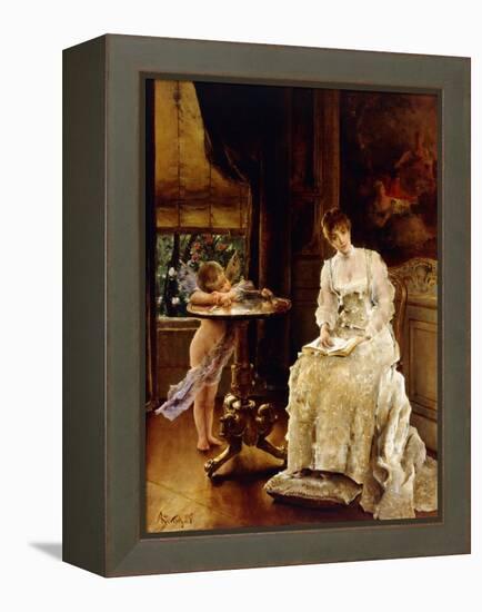 Love's Messenger-Alfred Emile Léopold Stevens-Framed Premier Image Canvas