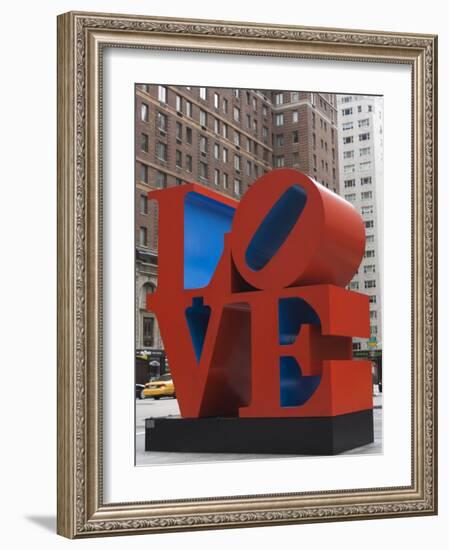 Love Sculpture by Robert Indiana, 6th Avenue, Manhattan, New York City, New York, USA-Amanda Hall-Framed Photographic Print