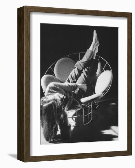 Love Seat Designed by Verner Panton Made of Steel Wire and Stretch Fabric-Yale Joel-Framed Photographic Print