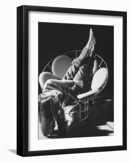 Love Seat Designed by Verner Panton Made of Steel Wire and Stretch Fabric-Yale Joel-Framed Photographic Print