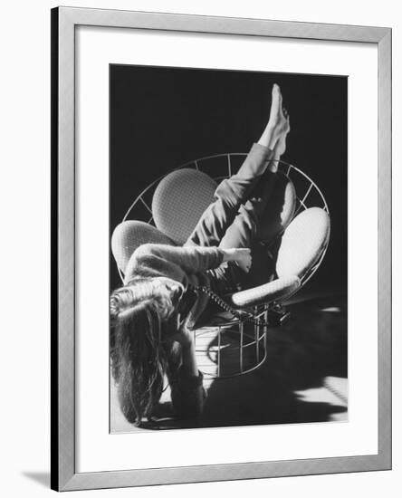 Love Seat Designed by Verner Panton Made of Steel Wire and Stretch Fabric-Yale Joel-Framed Photographic Print