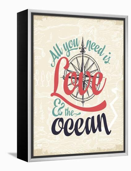 Love & the Ocean-The Saturday Evening Post-Framed Premier Image Canvas