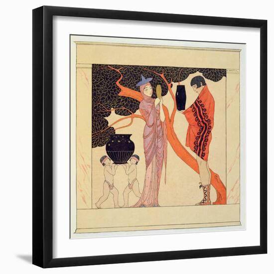 Love Token (W/C on Paper)-Georges Barbier-Framed Giclee Print