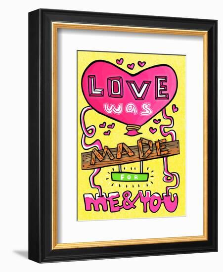 Love Was Made For Me & You - Tommy Human Cartoon Print-Tommy Human-Framed Art Print