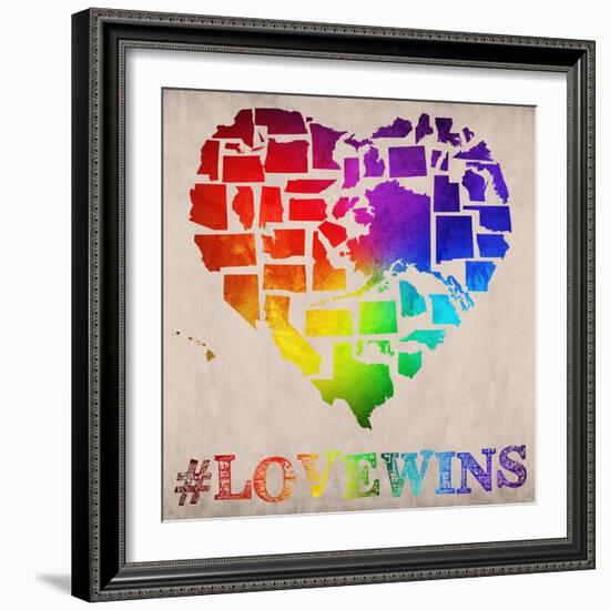 Love Wins Map-Ali Potman-Framed Giclee Print