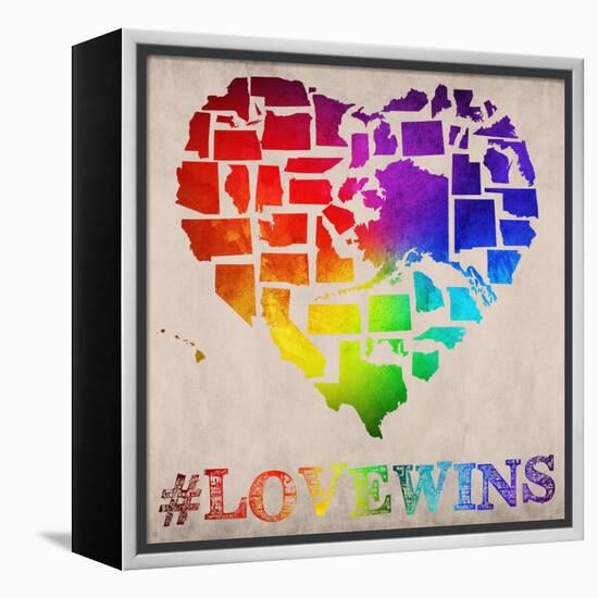 Love Wins Map-Ali Potman-Framed Premier Image Canvas