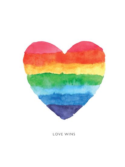 Love Wins Watercolor Rainbow Heart' Art Print - Brett Wilson | Art.com